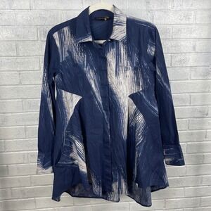 Donna Karan New York Button‎ Up Shirt Womens S Artsy Quiet Luxury